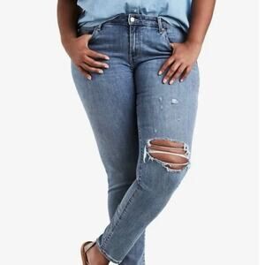 Levi’s 711  Outta Time skinny distressed jeans lightwash women's plus size 20w